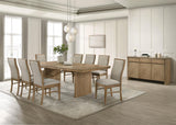 Table base showing natural textures and vertical reeding