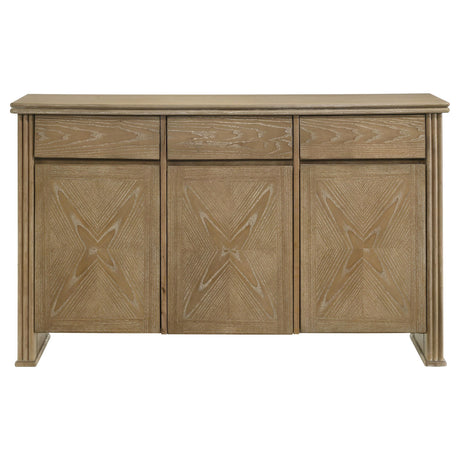 Close up of drawer detail on Adina sideboard server