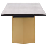 Pop-up spring extension rail for dining table