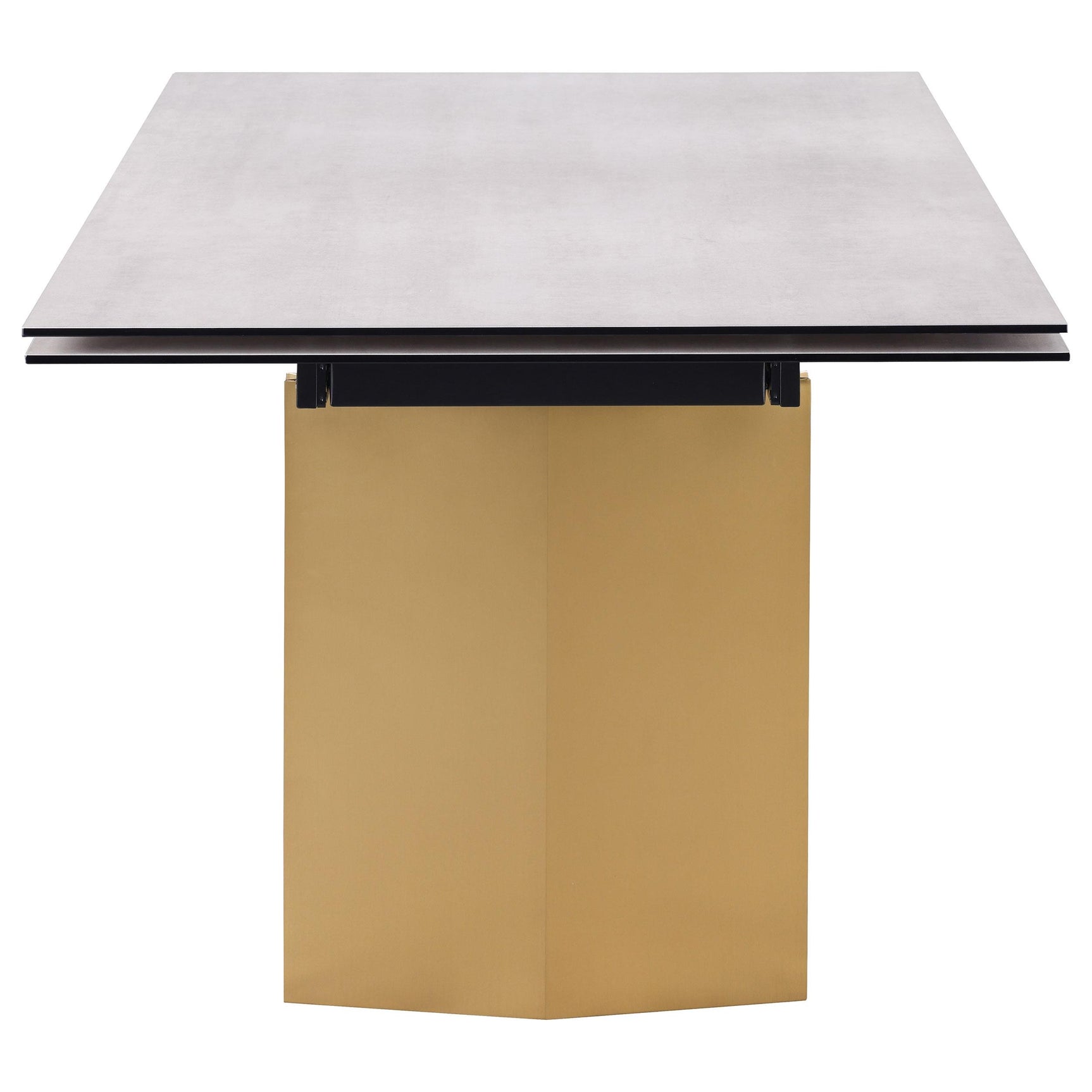 Pop-up spring extension rail for dining table