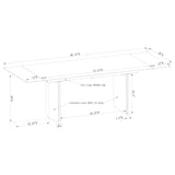 Dining table corner with arrised edge