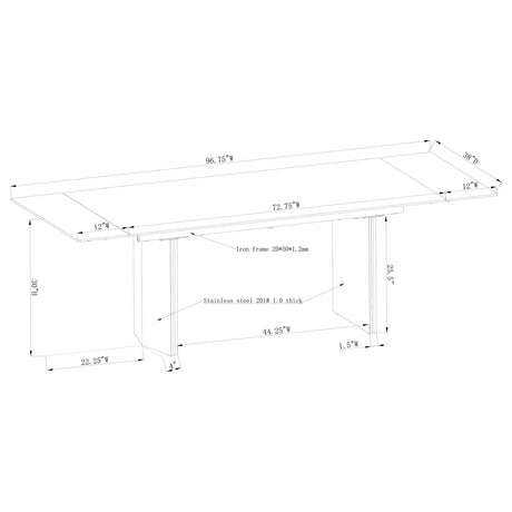 Dining table corner with arrised edge