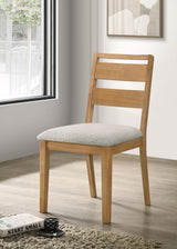 Duncan Ladder Back Dining Side Chair Washed Oak (side view)
