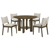 Ottowa Brown Round Wood Dining Table in a room setting
