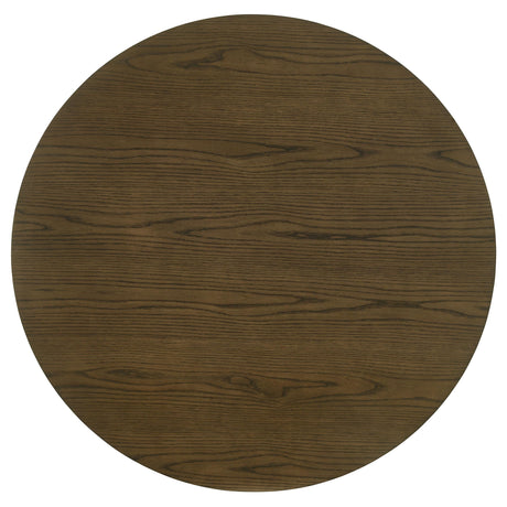 Top view of Ottowa 47-inch round brown wood dining table