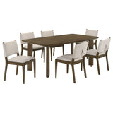 Room view of Ottowa brown rectangular wood dining table set