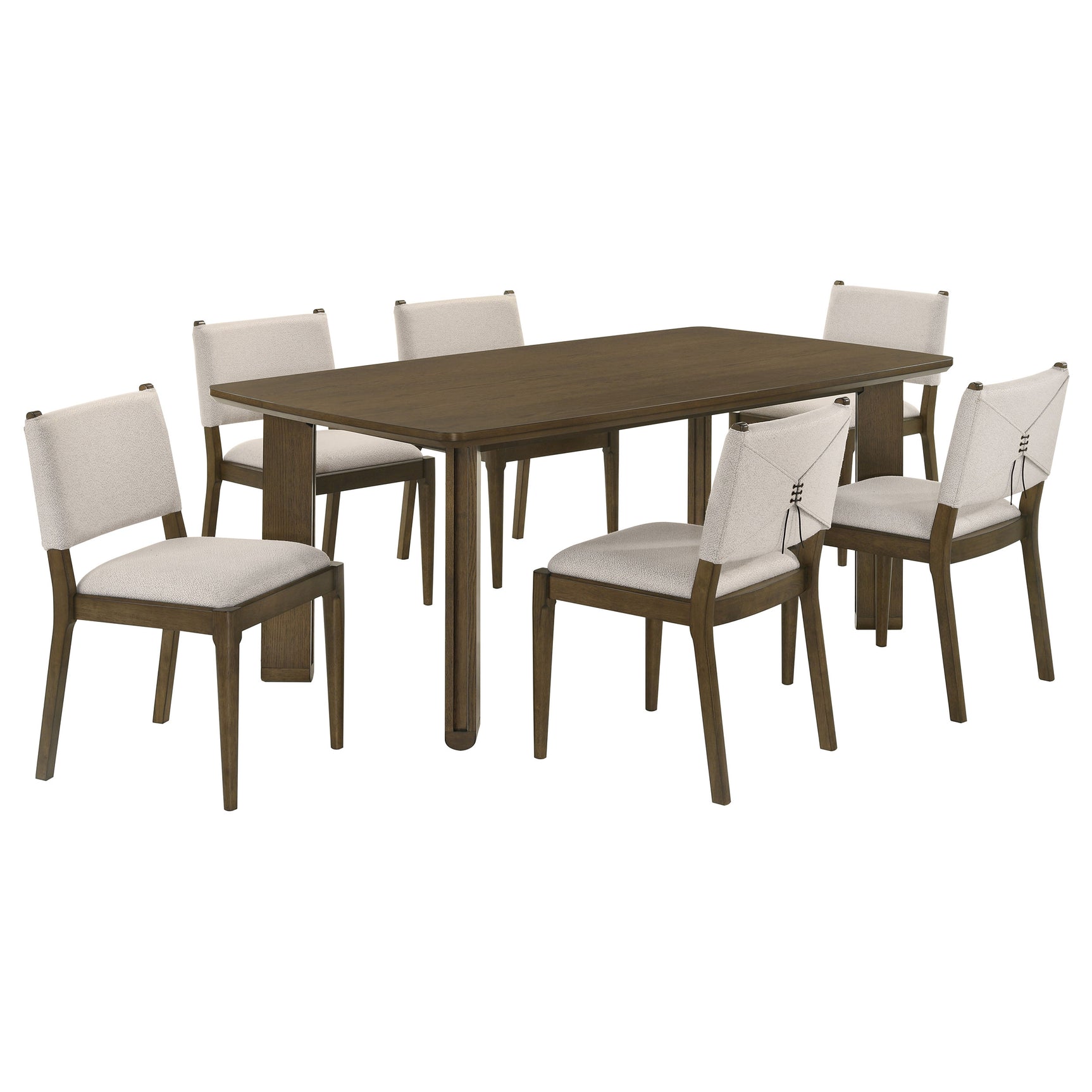 Room view of Ottowa brown rectangular wood dining table set
