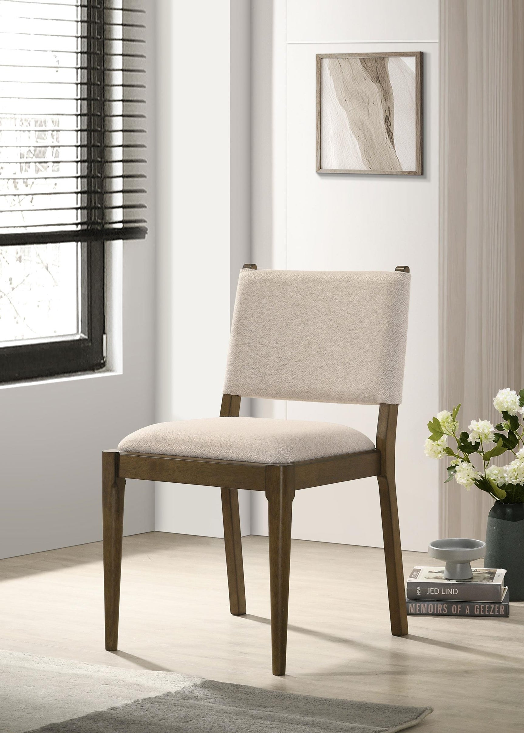 Ottowa dining side chair brown fabric side view