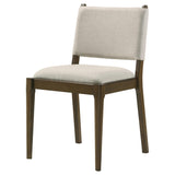 Ottowa upholstered chair light tan fabric close-up