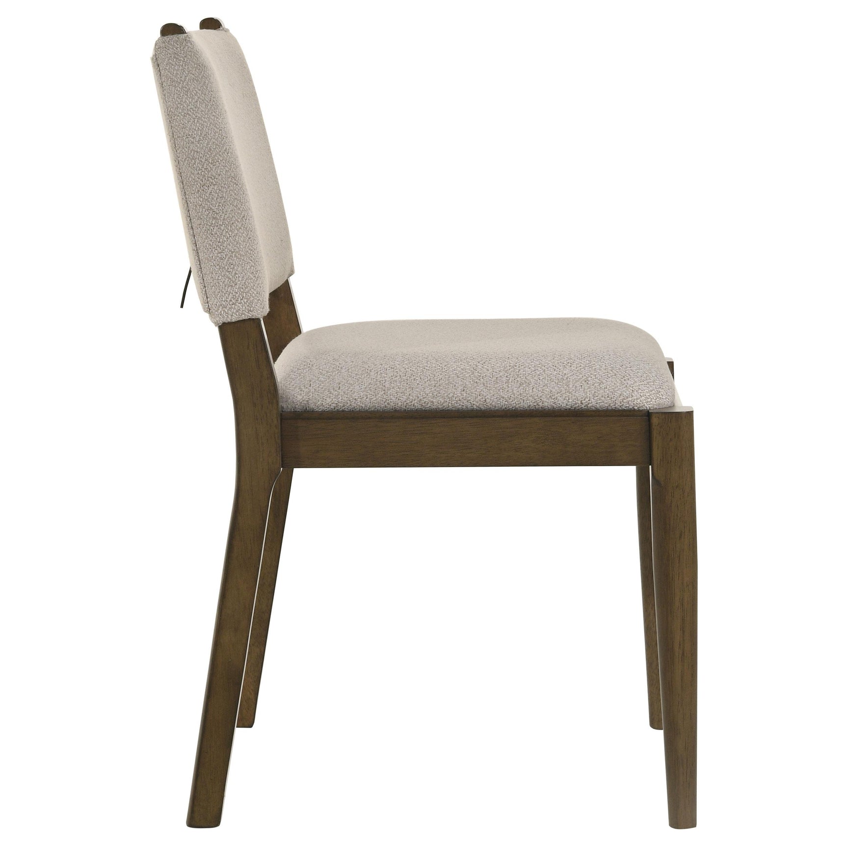 Ottowa Upholstered Dining Side Chair brown fabric angled view