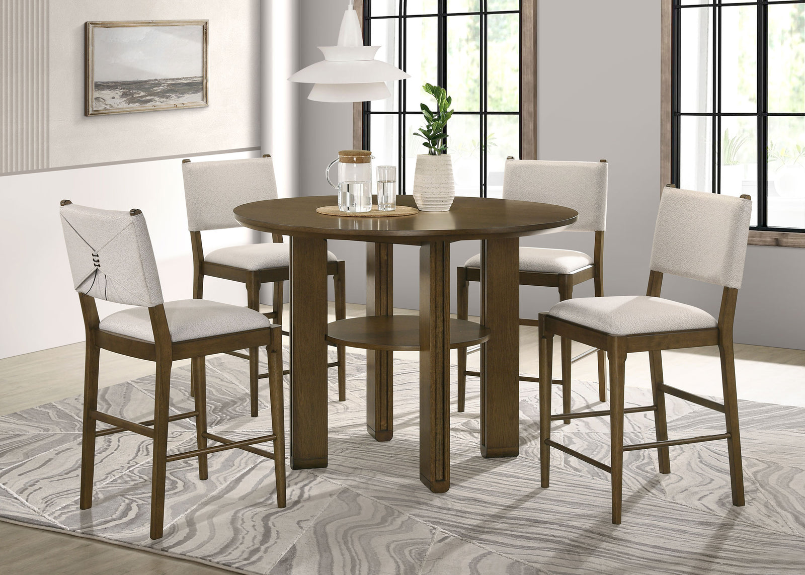 main view of Ottowa Brown Round Counter Height Set furniture