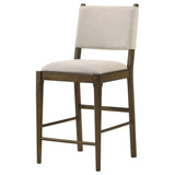 Set of 2 Ottowa counter side chairs in light tan fabric