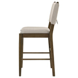 Ottowa Upholstered Brown Counter Side Chair, front angle
