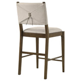 Ottowa Upholstered Brown Counter Side Chair, front angle