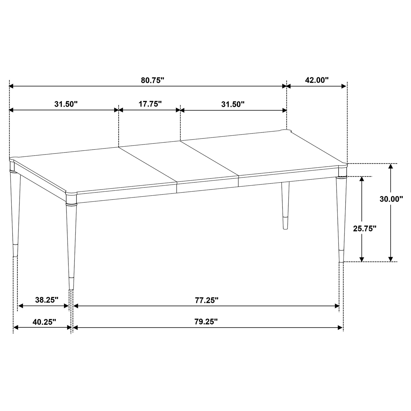 detail view of Reseda Rectangular Dining Room Set dining room furniture