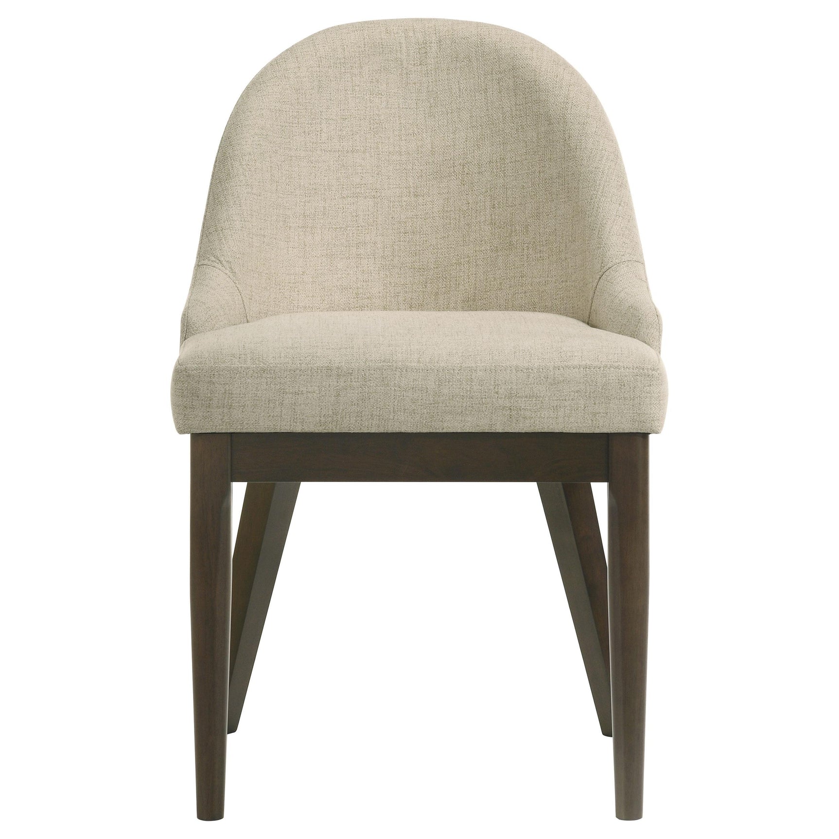 Side view of Reseda beige upholstered dining chair