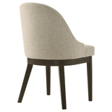Set of two Reseda beige upholstered dining side chairs