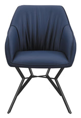 Side view of Trevon Upholstered Tufted Side Chair with diamond-quilted back