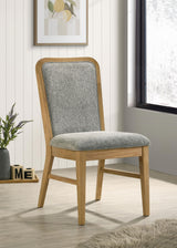 Croyden dining side chair curved back close-up
