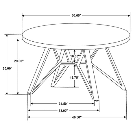 Neil Gray Round Dining Room Set Concrete wide room view
