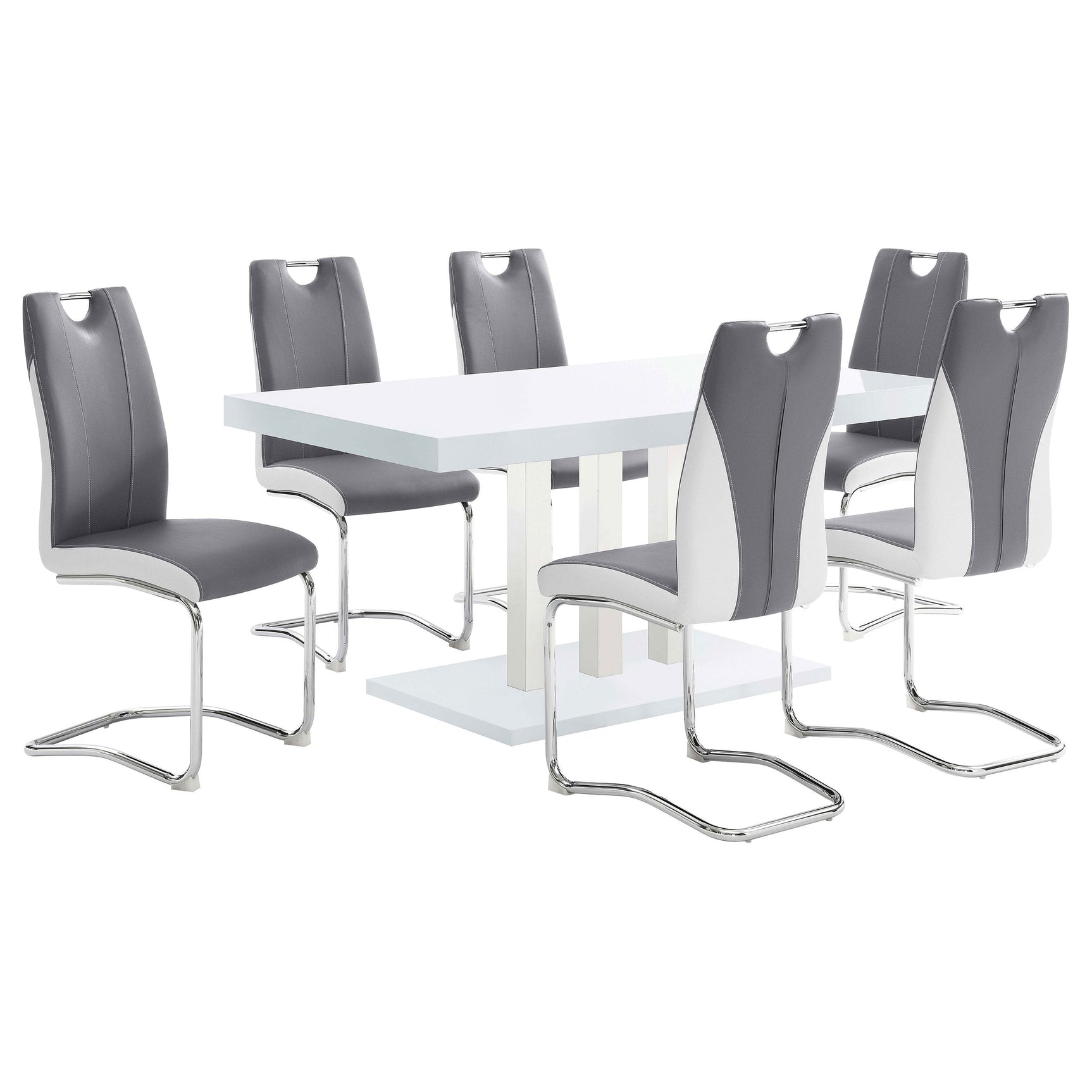 Brooklyn White and Chrome Dining Room Set room view
