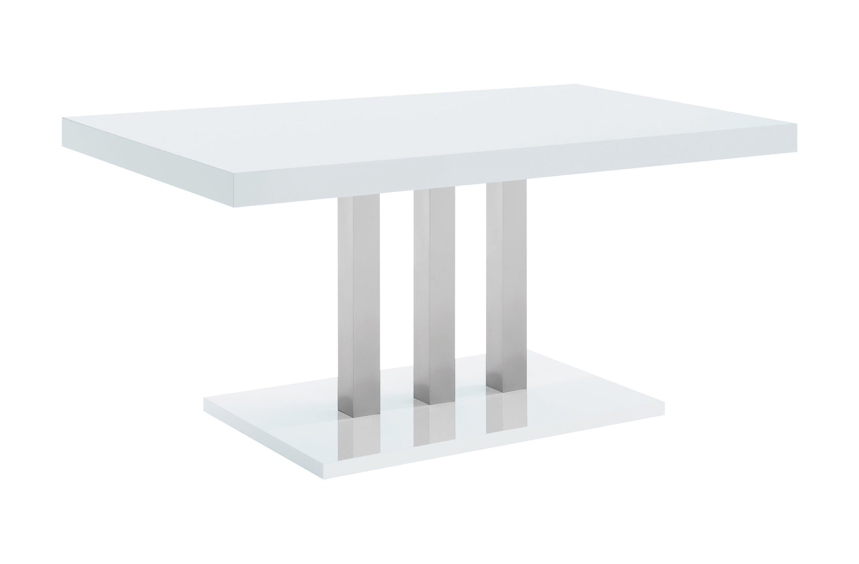 Brooklyn White and Chrome Dining Room Set main view