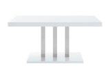 Brooklyn White and Chrome Dining Room Set close detail view