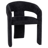 Carlow dining arm chair back angle showing wraparound design