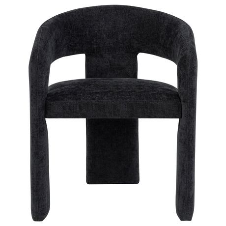 Carlow upholstered dining arm chair side profile