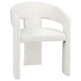 Close-up of Carlow dining chair fabric and armrest