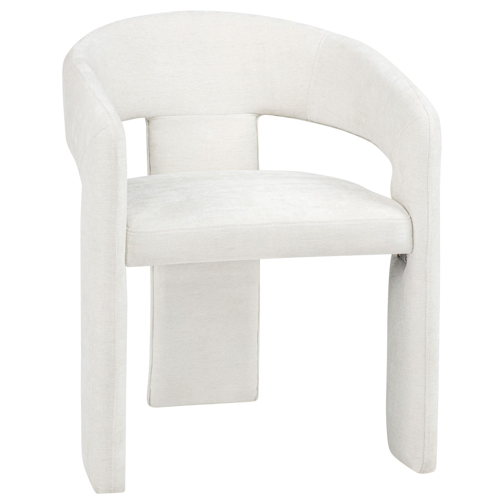 Close-up of Carlow dining chair fabric and armrest