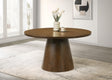 Franklin dining table side angle showing pedestal base