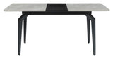 Side view of Mina Dining Table showing metal legs