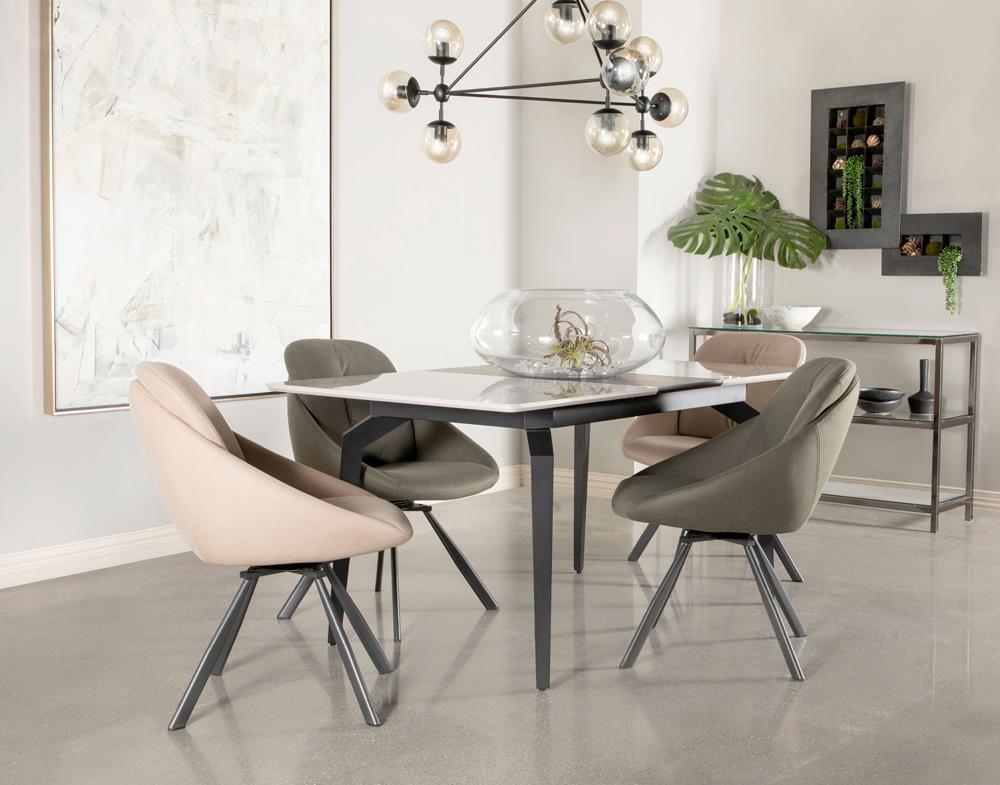 Extended Mina Dining Table with butterfly leaf