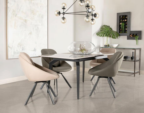 Extended Mina Dining Table with butterfly leaf