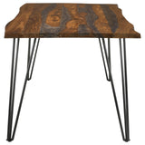 Neve dining table hairpin legs in gunmetal finish detail