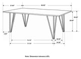 Neve dining table in room setting showcasing live-edge tabletop