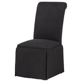 Back view of Shawna Upholstered Skirted Side Chair