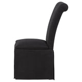 Shawna Black Upholstered Skirted Side Chair - front angle