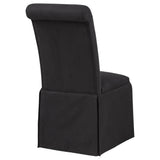 Shawna Black Upholstered Skirted Side Chair - front angle