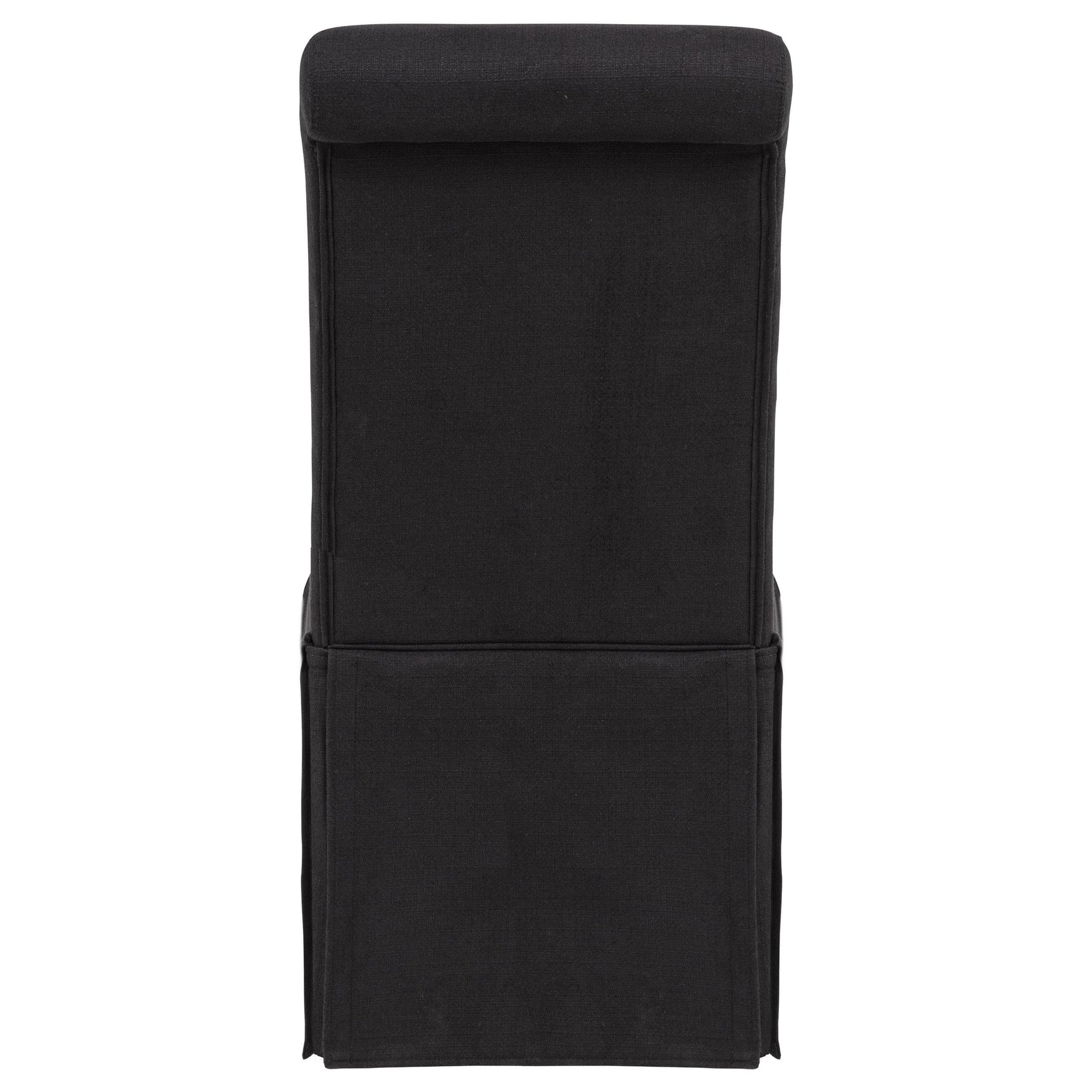Shawna Black Upholstered Skirted Side Chair - front angle