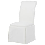 Set of 2 Shawna white upholstered skirted side chairs