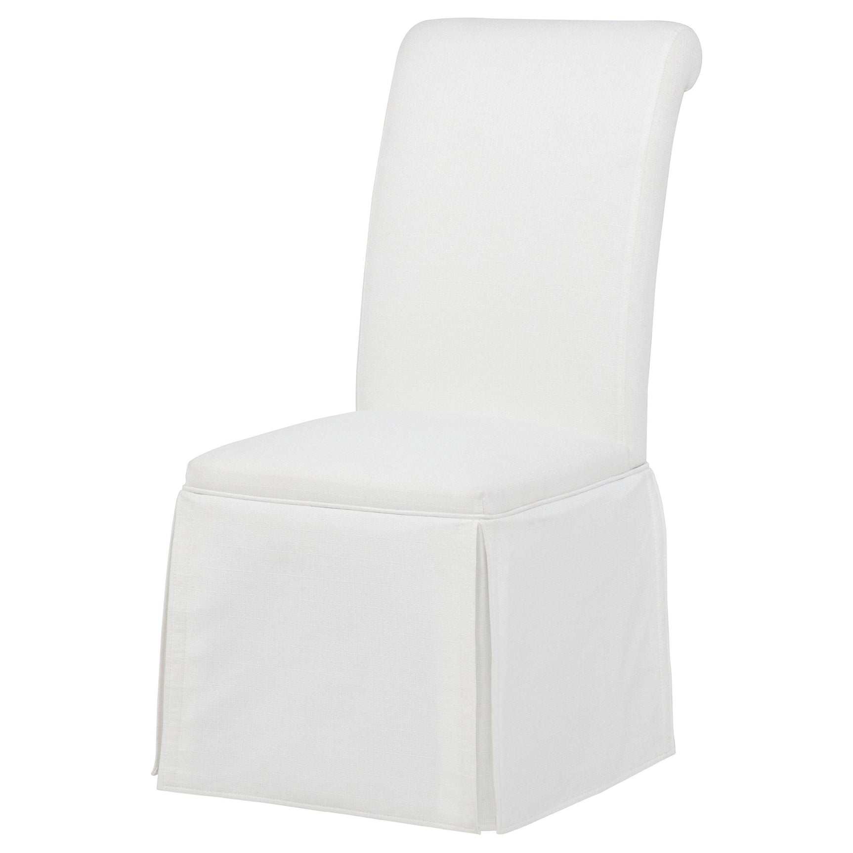 Set of 2 Shawna white upholstered skirted side chairs