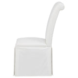 Shawna skirted side chair seat and top rail detail