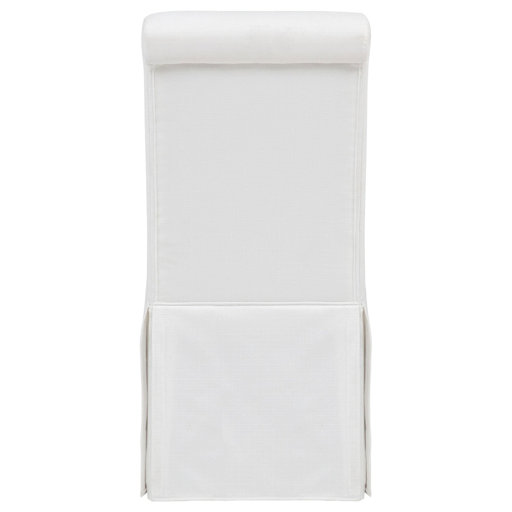 White fabric upholstery texture on Shawna side chair