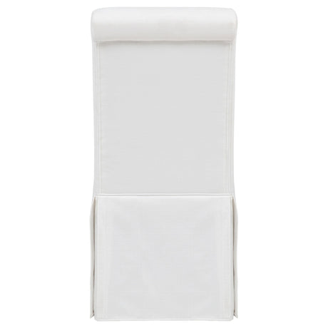White fabric upholstery texture on Shawna side chair