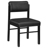 Side angle of Kehoe black dining side chair