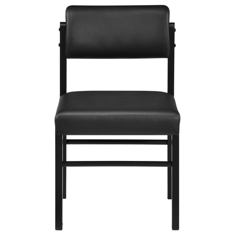 Close-up of chair upholstery and curved backrest