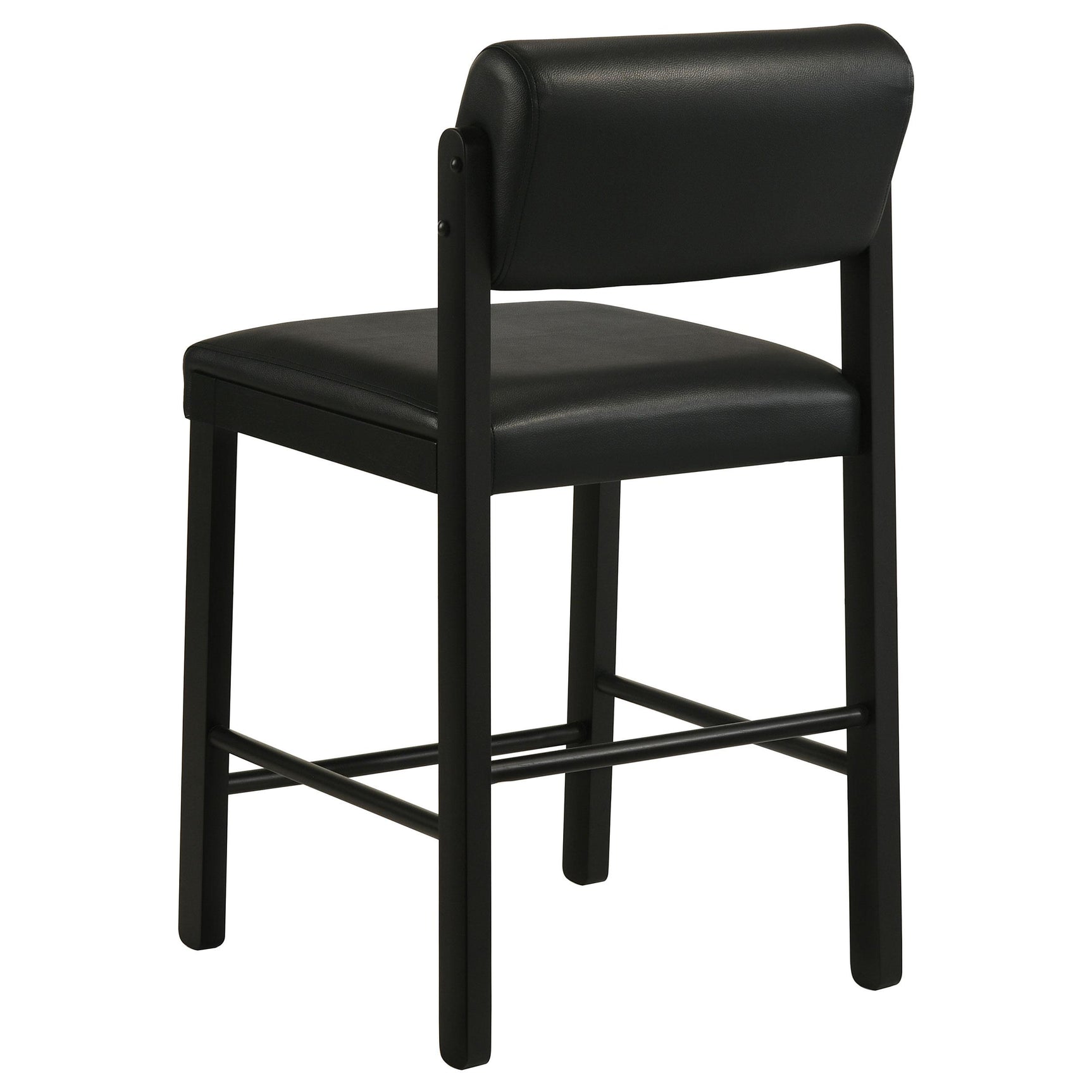 Kehoe black upholstered counter height chair front angle