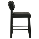 Kehoe black upholstered counter height chair front angle